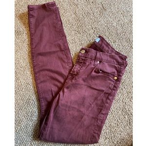 7 for all Mankind Maroon Size 26 Skinny Jeans